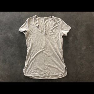 Lulu - Grey v neck workout t shirt